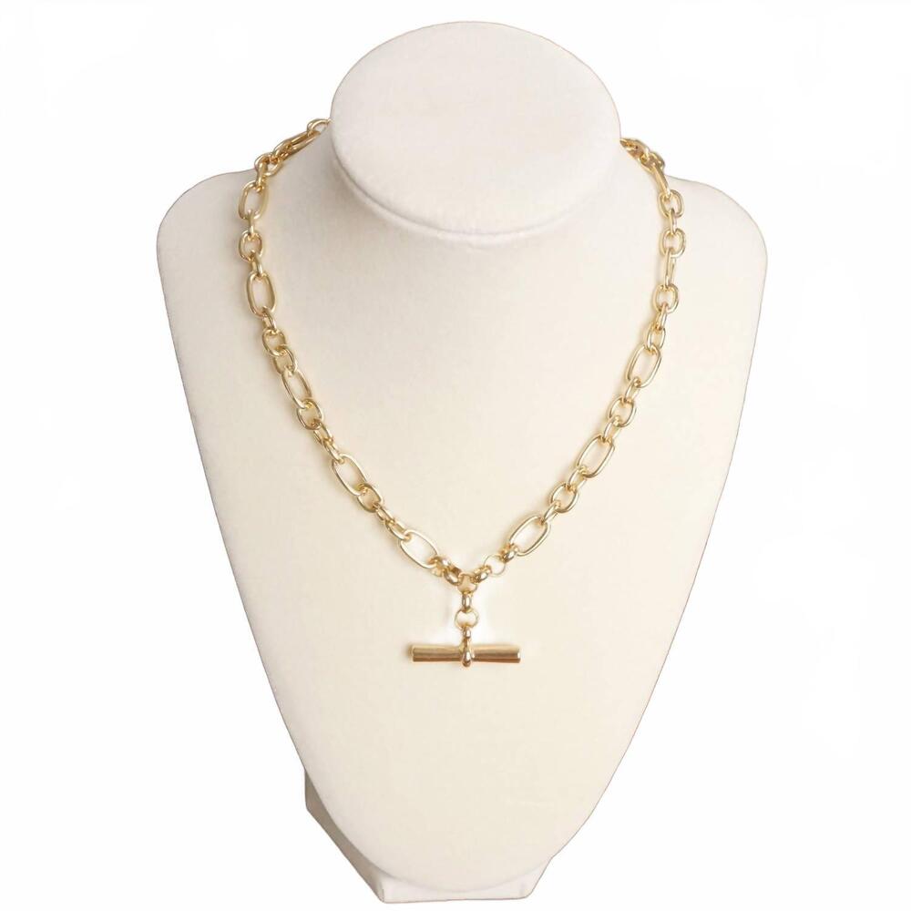 NEW PENNYLINE INC women's toggle bar pendant necklace in gold